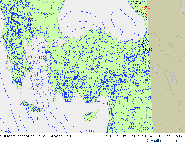 Yer basıncı Arpege-eu Paz 23.06.2024 06 UTC