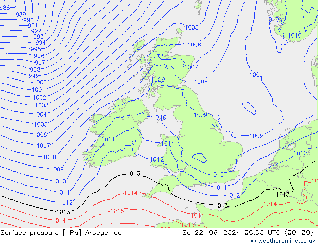 Luchtdruk (Grond) Arpege-eu za 22.06.2024 06 UTC