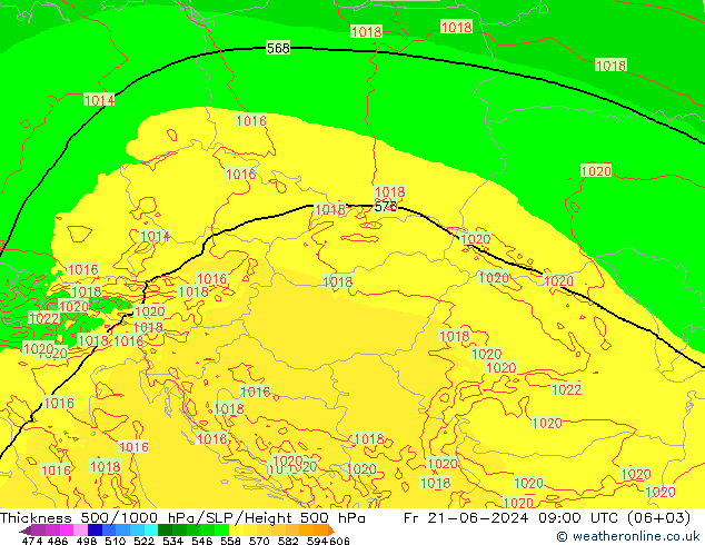 Thck 500-1000hPa Arpege-eu ven 21.06.2024 09 UTC