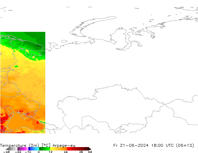 Temperature (2m) Arpege-eu Fr 21.06.2024 18 UTC