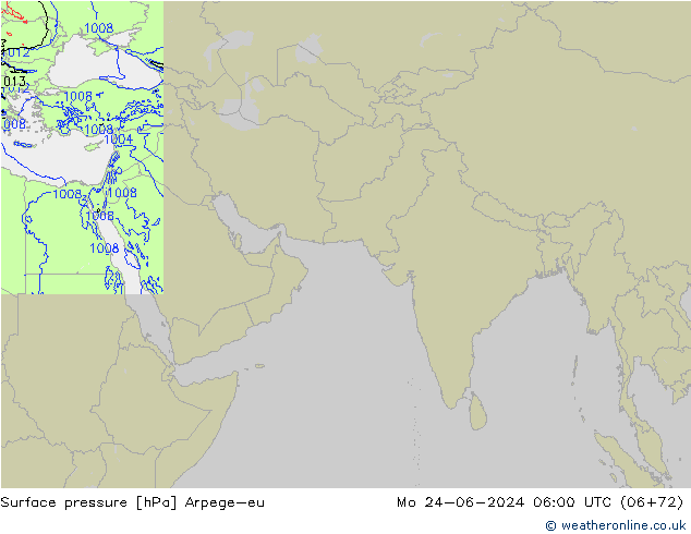 приземное давление Arpege-eu пн 24.06.2024 06 UTC