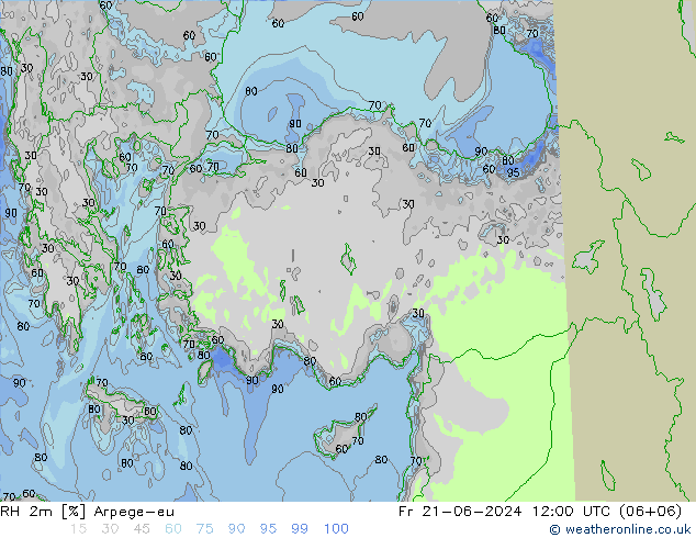 RH 2m Arpege-eu Fr 21.06.2024 12 UTC