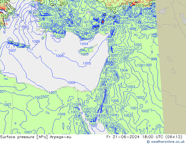 Luchtdruk (Grond) Arpege-eu vr 21.06.2024 18 UTC