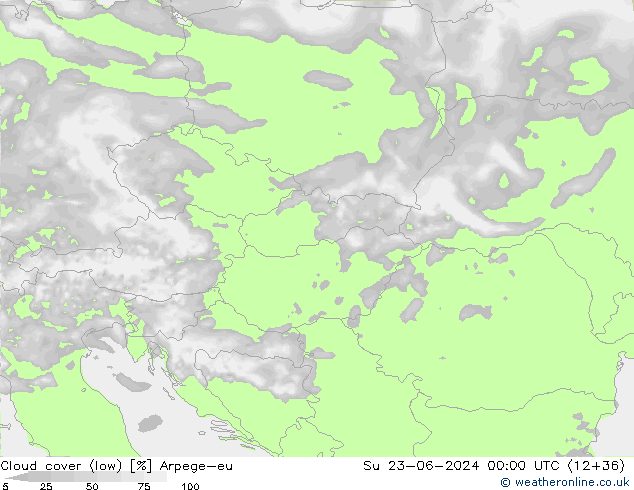 Bulutlar (düşük) Arpege-eu Paz 23.06.2024 00 UTC