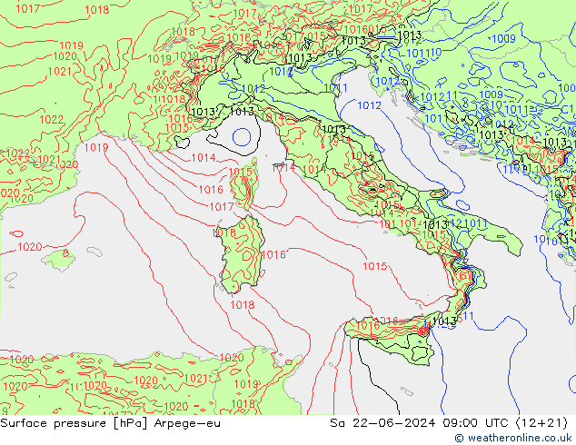 pressão do solo Arpege-eu Sáb 22.06.2024 09 UTC