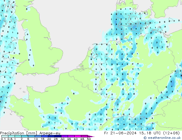 降水 Arpege-eu 星期五 21.06.2024 18 UTC