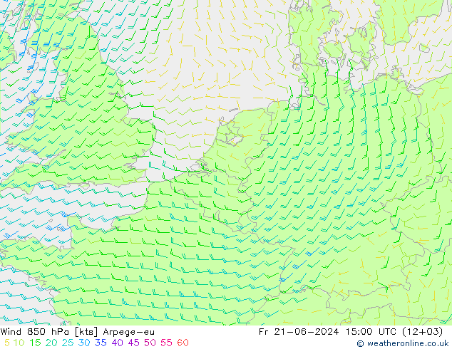 Wind 850 hPa Arpege-eu Fr 21.06.2024 15 UTC