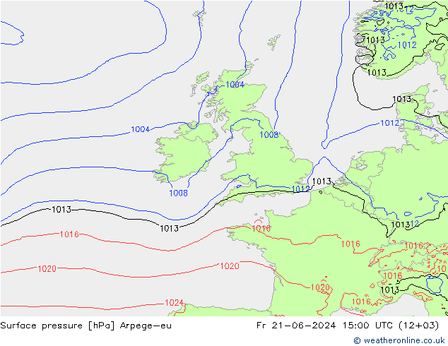 pression de l'air Arpege-eu ven 21.06.2024 15 UTC