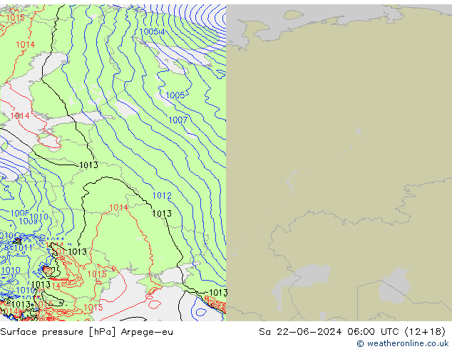 Yer basıncı Arpege-eu Cts 22.06.2024 06 UTC