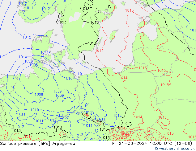 Yer basıncı Arpege-eu Cu 21.06.2024 18 UTC