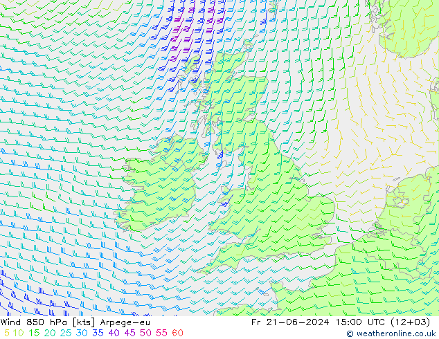 Wind 850 hPa Arpege-eu Fr 21.06.2024 15 UTC