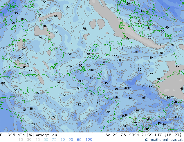 RV 925 hPa Arpege-eu za 22.06.2024 21 UTC