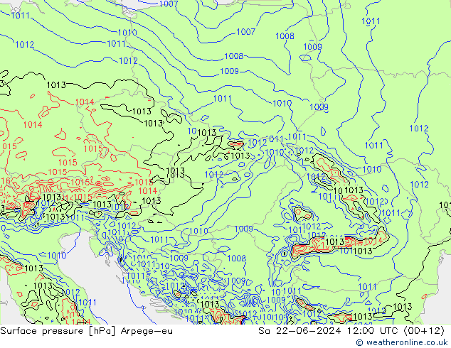 pressão do solo Arpege-eu Sáb 22.06.2024 12 UTC