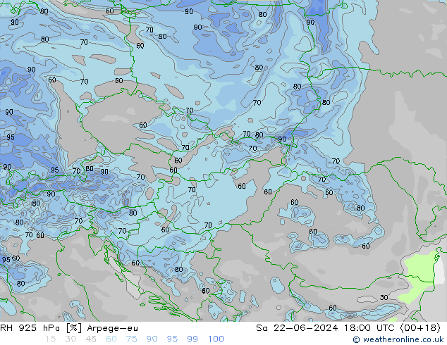 RV 925 hPa Arpege-eu za 22.06.2024 18 UTC