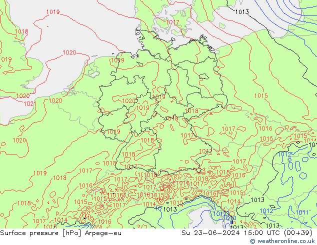 pressão do solo Arpege-eu Dom 23.06.2024 15 UTC