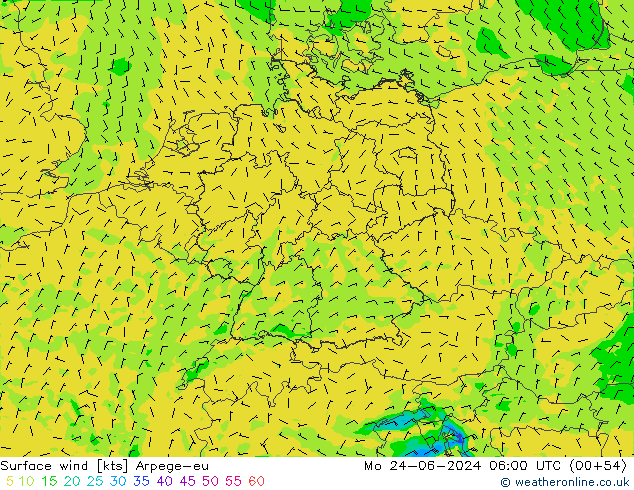  10 m Arpege-eu  24.06.2024 06 UTC