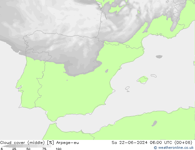 Nubi medie Arpege-eu sab 22.06.2024 06 UTC