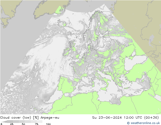 Bulutlar (düşük) Arpege-eu Paz 23.06.2024 12 UTC