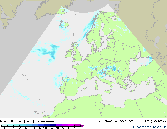 precipitação Arpege-eu Qua 26.06.2024 03 UTC