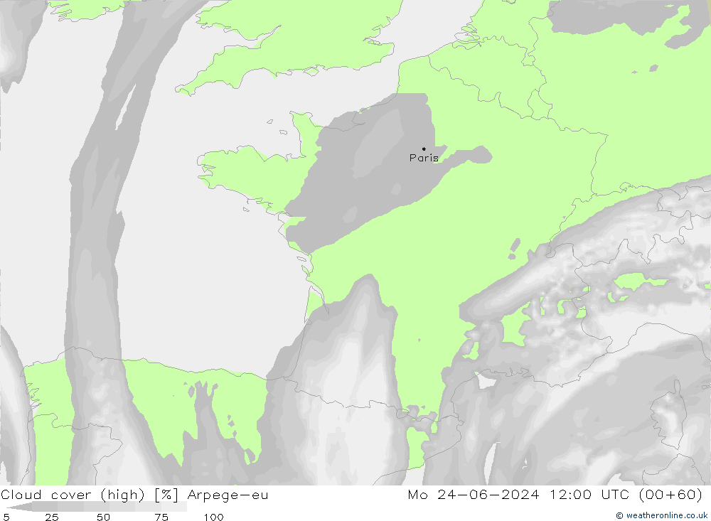 Nubes altas Arpege-eu lun 24.06.2024 12 UTC