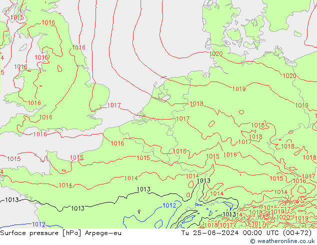 Bodendruck Arpege-eu Di 25.06.2024 00 UTC