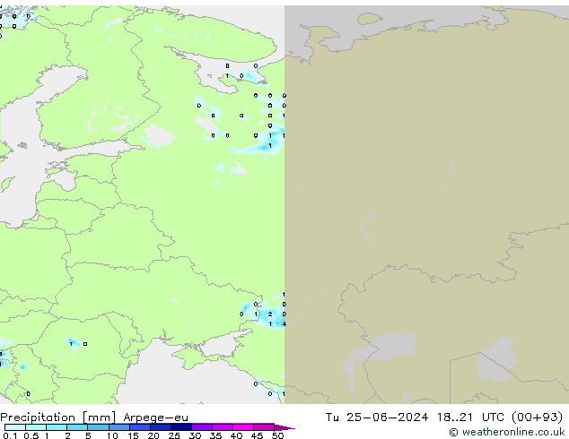 Precipitación Arpege-eu mar 25.06.2024 21 UTC