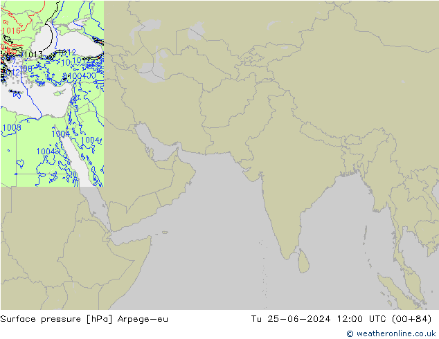 приземное давление Arpege-eu вт 25.06.2024 12 UTC