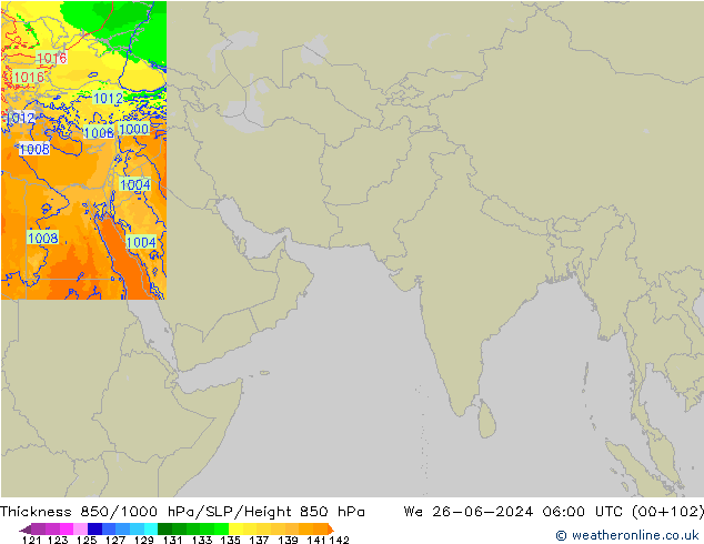 Thck 850-1000 hPa Arpege-eu St 26.06.2024 06 UTC