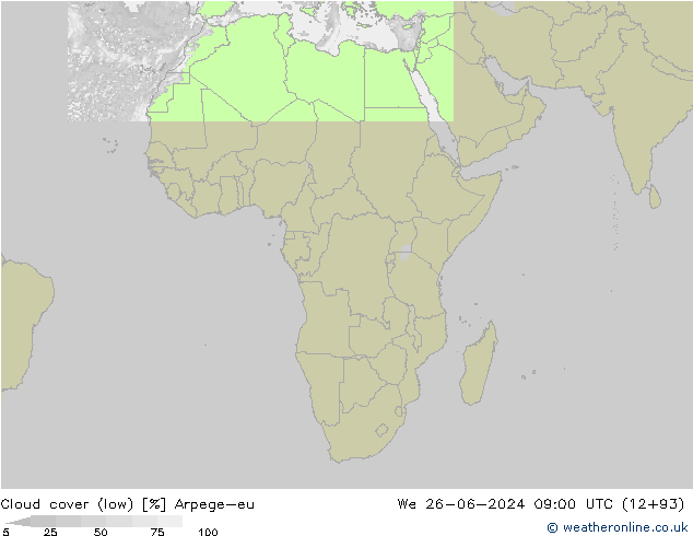 Nuages (bas) Arpege-eu mer 26.06.2024 09 UTC