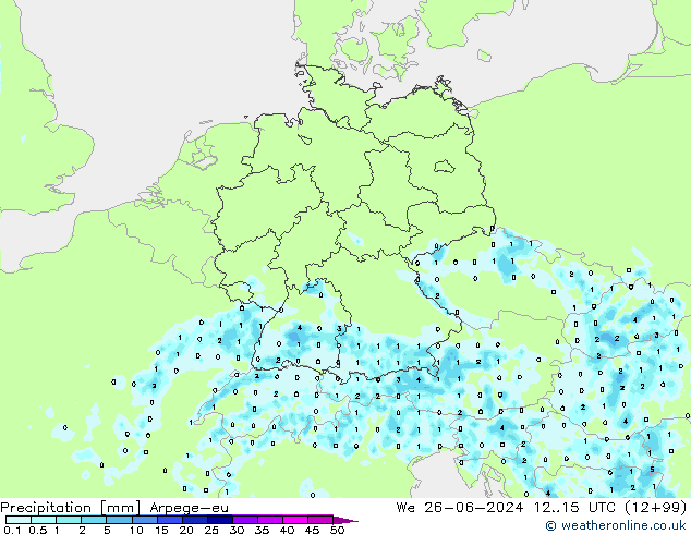 precipitação Arpege-eu Qua 26.06.2024 15 UTC