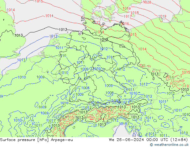 Yer basıncı Arpege-eu Çar 26.06.2024 00 UTC