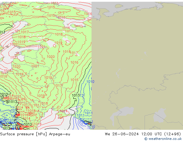 Luchtdruk (Grond) Arpege-eu wo 26.06.2024 12 UTC