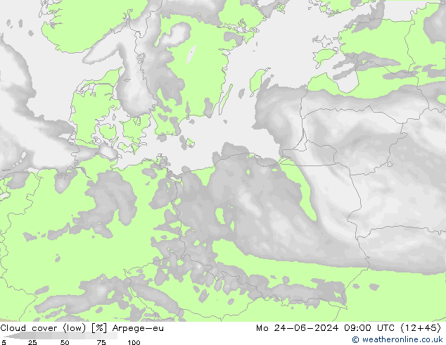 Nubi basse Arpege-eu lun 24.06.2024 09 UTC