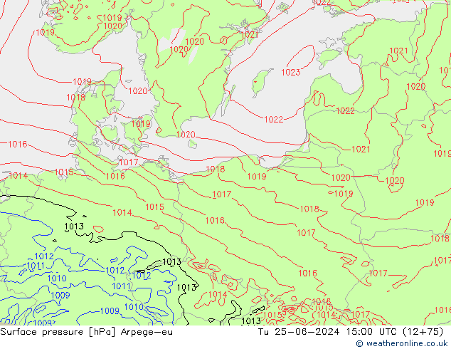 pressão do solo Arpege-eu Ter 25.06.2024 15 UTC