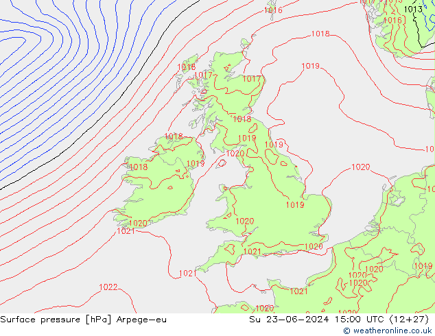 pressão do solo Arpege-eu Dom 23.06.2024 15 UTC