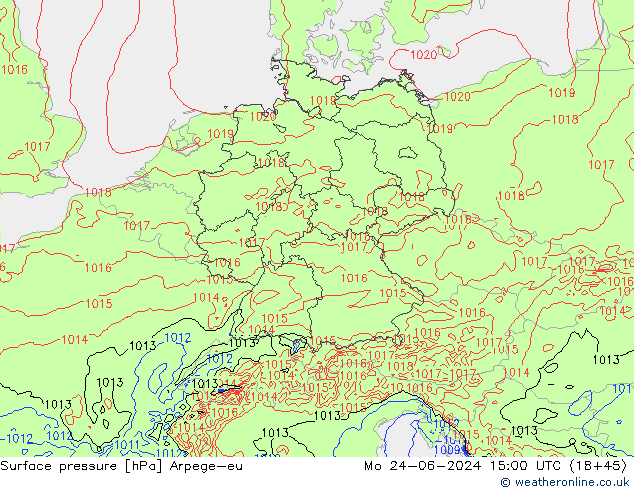 pression de l'air Arpege-eu lun 24.06.2024 15 UTC