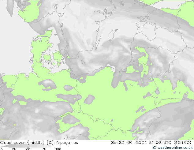 Nubi medie Arpege-eu sab 22.06.2024 21 UTC