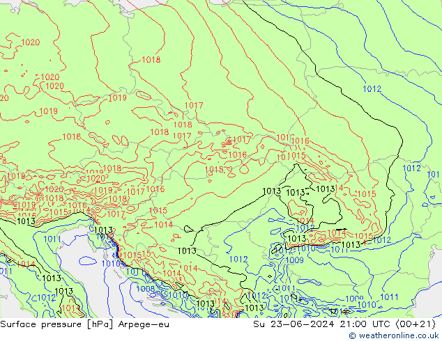 Yer basıncı Arpege-eu Paz 23.06.2024 21 UTC