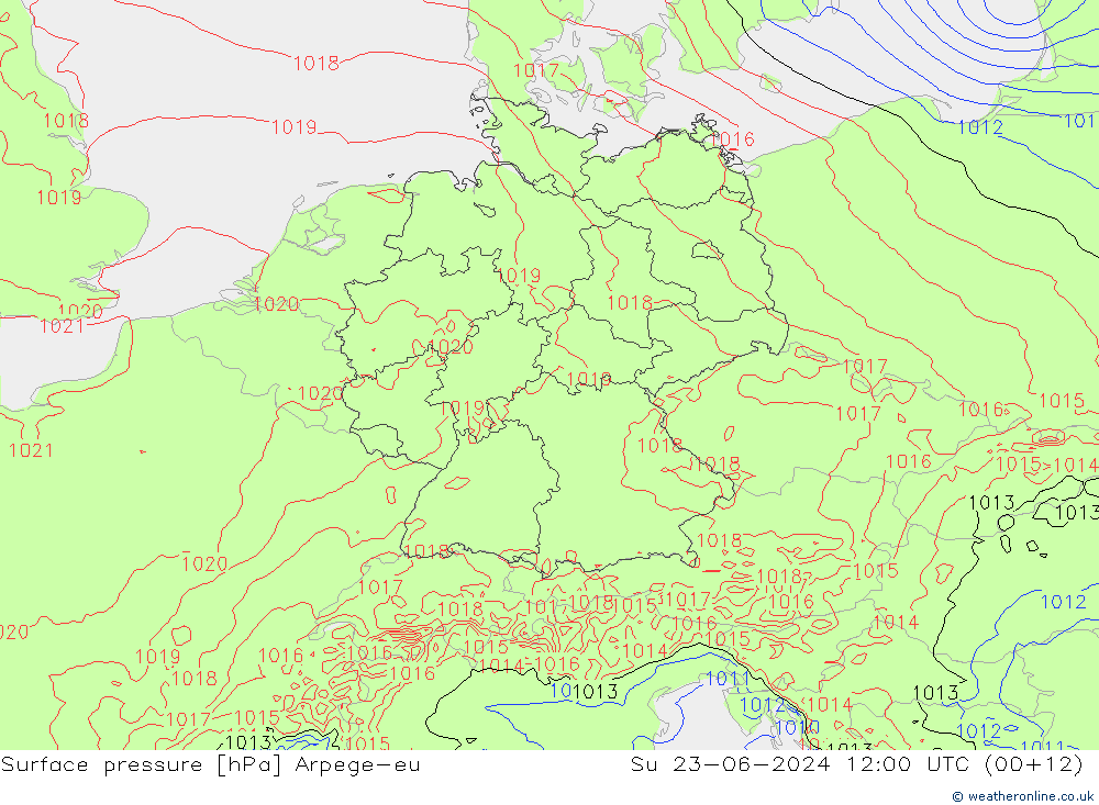 ciśnienie Arpege-eu nie. 23.06.2024 12 UTC