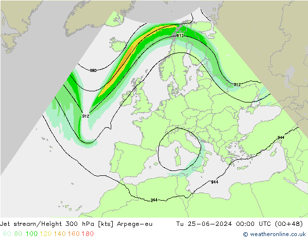 Courant-jet Arpege-eu mar 25.06.2024 00 UTC