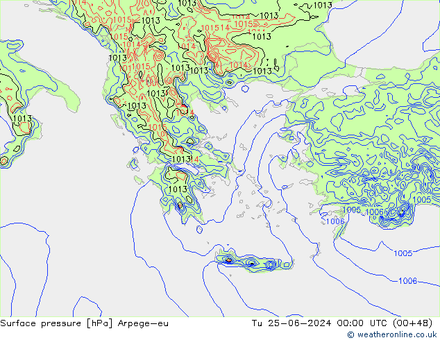 pression de l'air Arpege-eu mar 25.06.2024 00 UTC