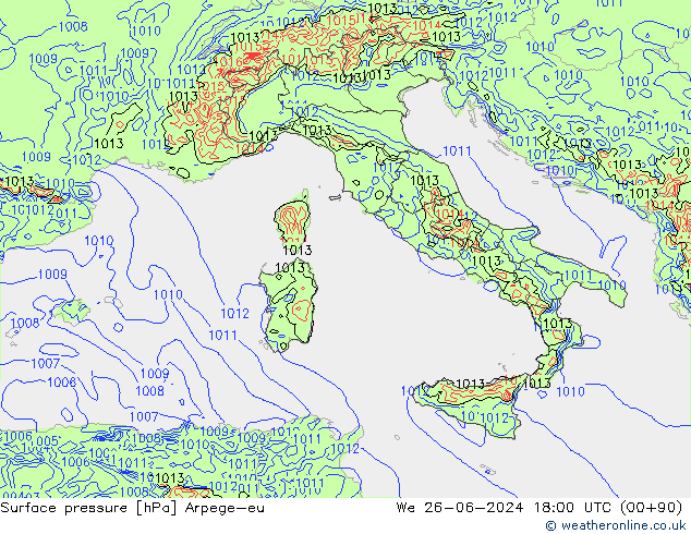 ciśnienie Arpege-eu śro. 26.06.2024 18 UTC