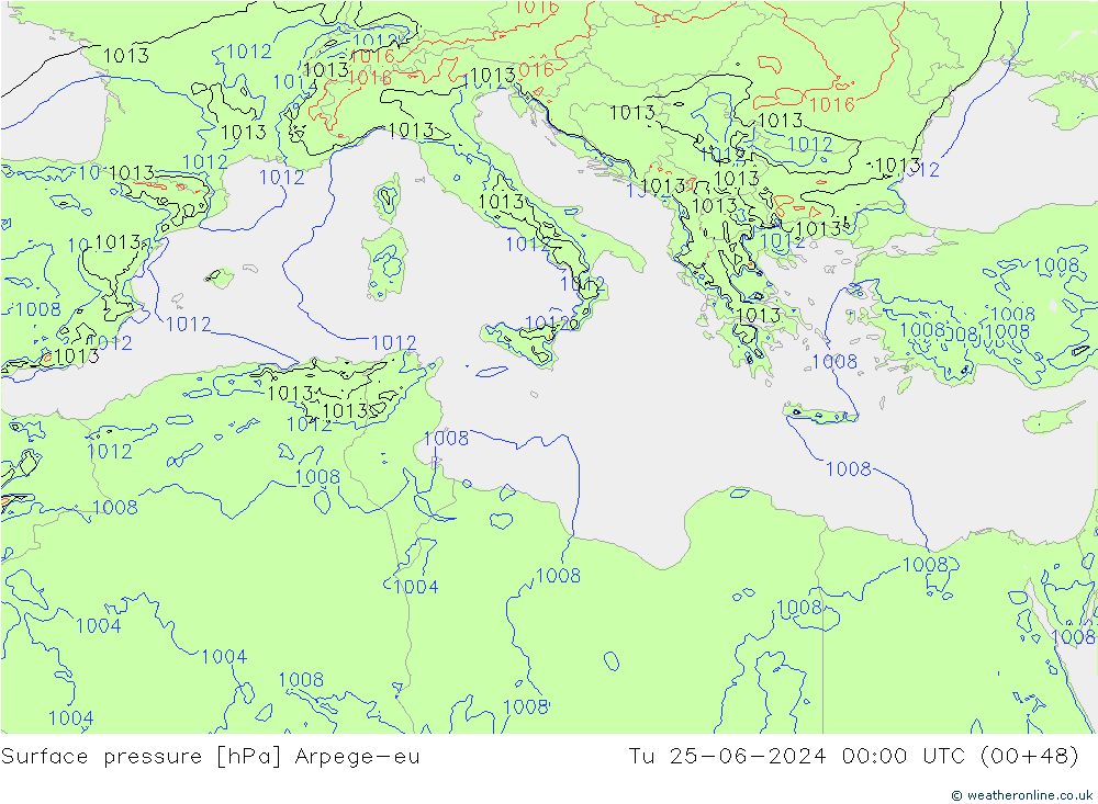 ciśnienie Arpege-eu wto. 25.06.2024 00 UTC