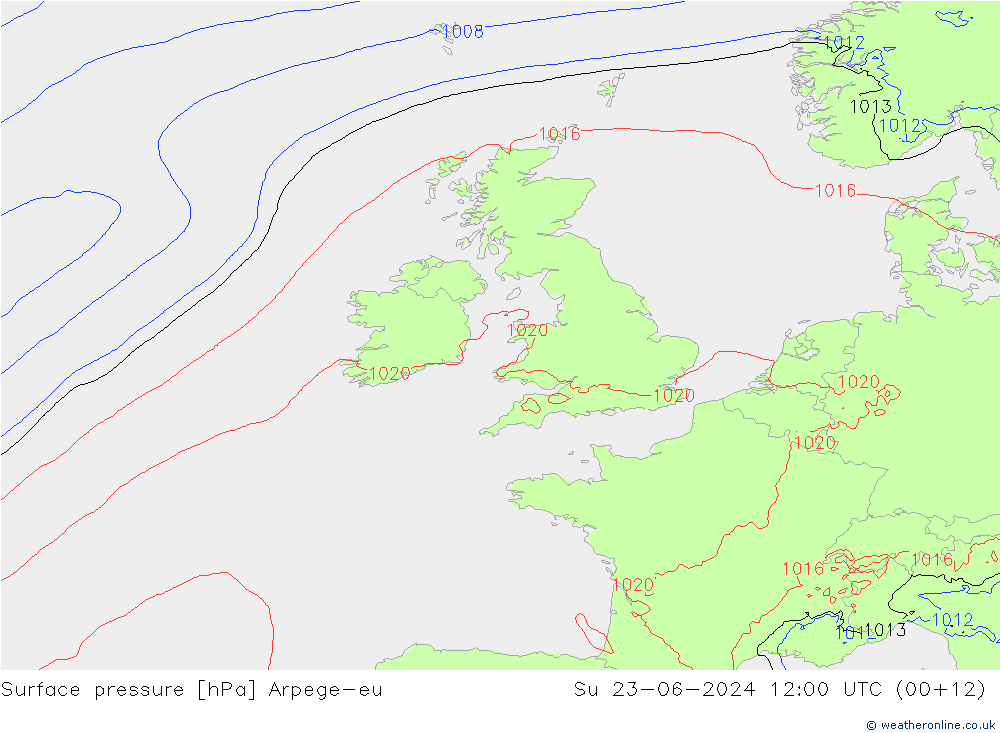 ciśnienie Arpege-eu nie. 23.06.2024 12 UTC