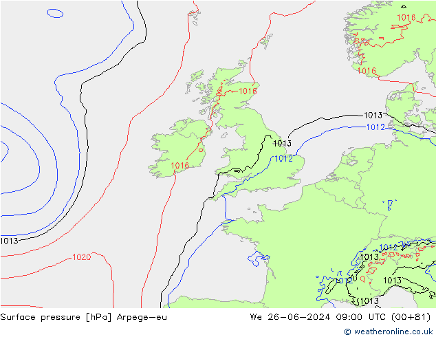 ciśnienie Arpege-eu śro. 26.06.2024 09 UTC