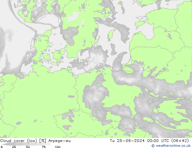 Wolken (tief) Arpege-eu Di 25.06.2024 00 UTC