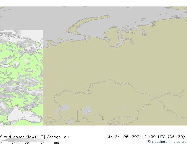 Nubes bajas Arpege-eu lun 24.06.2024 21 UTC