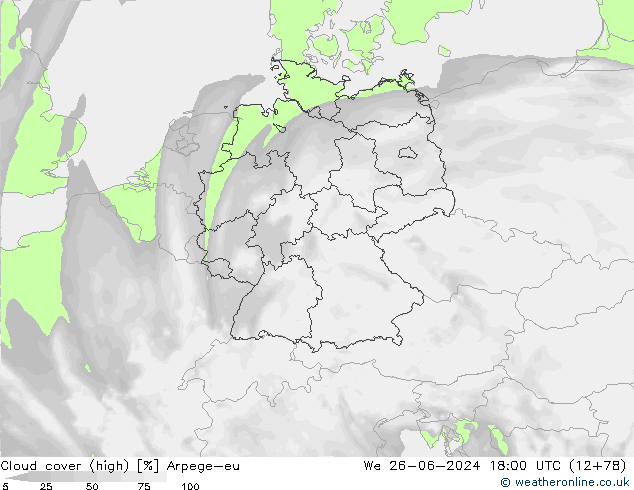 Bewolking (Hoog) Arpege-eu wo 26.06.2024 18 UTC