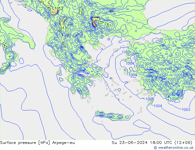 Yer basıncı Arpege-eu Paz 23.06.2024 18 UTC