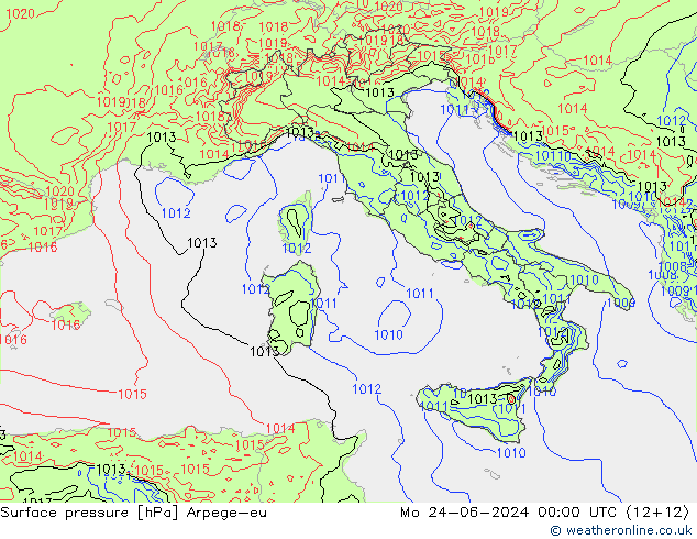 pression de l'air Arpege-eu lun 24.06.2024 00 UTC